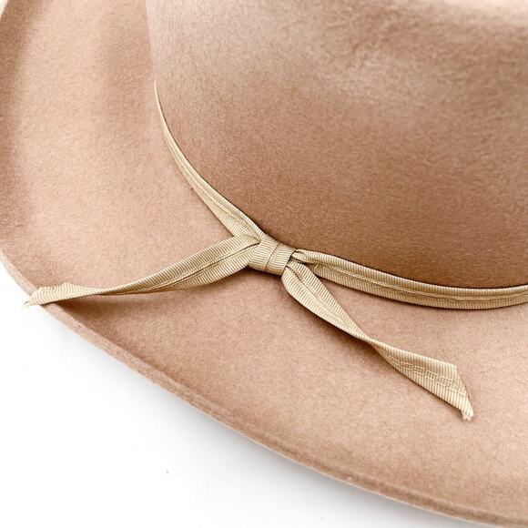 Lack of Color Zulu II Hat Wool Fedora Sand Ribbon Sz M /‎ 57 Women\'s main image 2